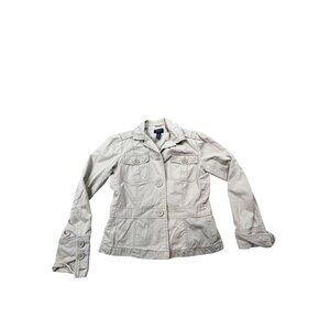 American Eagle Outfitters Womens Small Beige Jacket Belted with Pockets Prep